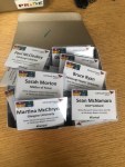 photo of box of RIVAL name-badges